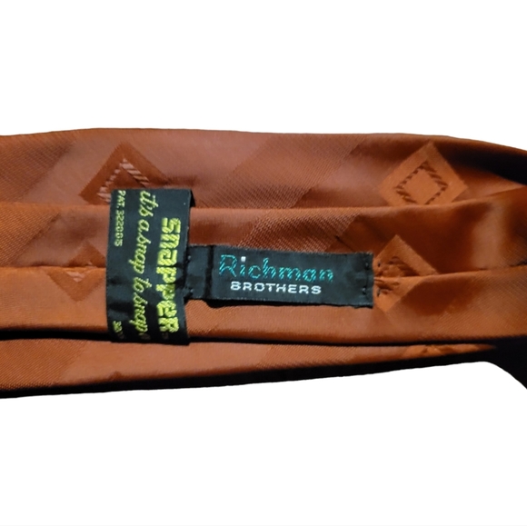 Richman Brothers Snapper Silver Snap Clip On Men's Tie Burgundy Polyester - Picture 3 of 12